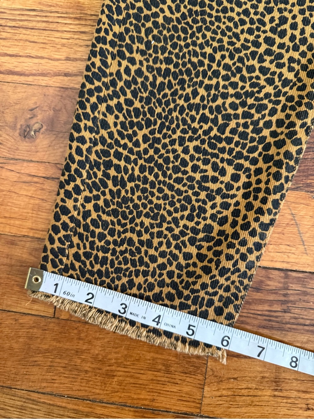 Current/Elliott High Waist Stiletto Leopard Print Crop Skinny Jeans Raw Hem - 10 - Picture 13 of 16
